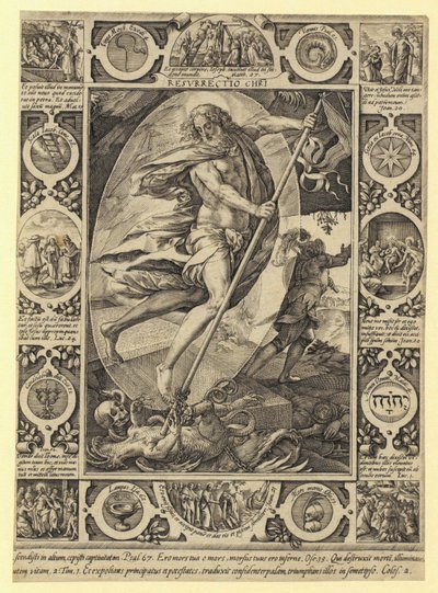 La resurrección de Cristo, lámina 7 de la serie «La vida de Cristo» de Hendrick Goltzius