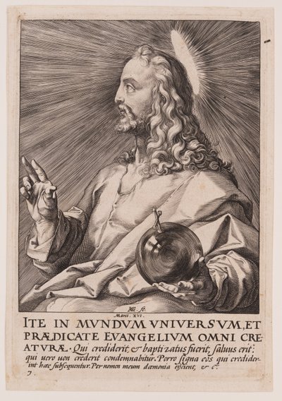 Cristo, de Cristo, los Apóstoles y San Pablo con el Credo de Hendrick Goltzius