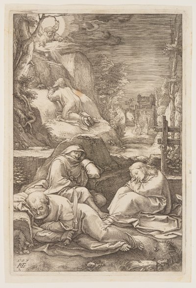 Cristo en el Monte de los Olivos, de La Pasión de Hendrick Goltzius