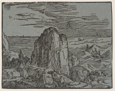 Acantilado a orillas del mar de Hendrick Goltzius
