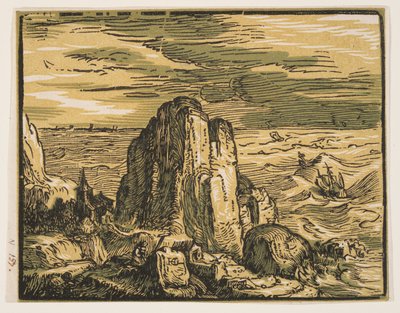 Acantilado a orillas del mar de Hendrick Goltzius