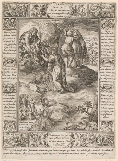 Cura dei pro suis, lámina 5 de la serie «Alegorías de la fe cristiana» de Hendrick Goltzius