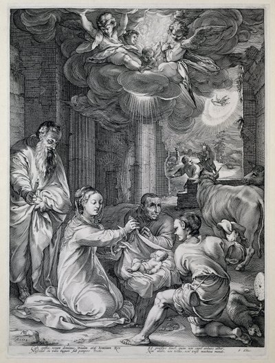 La adoración de los pastores Primeros años de María (título de la serie) Obras maestras (título de la serie) de Hendrick Goltzius