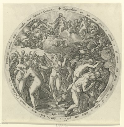 Los bienaventurados son separados de los malditos El juicio final (título de la serie) de Hendrick Goltzius
