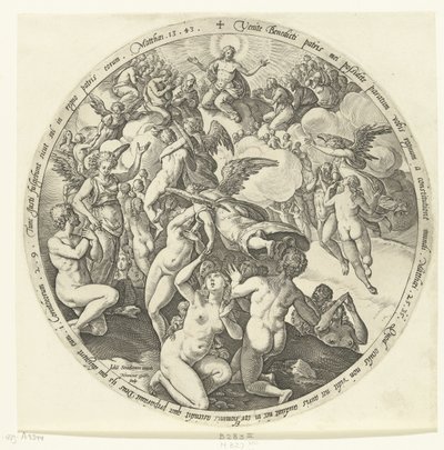 Los bienaventurados son recibidos en el cielo El juicio final (título de la serie) de Hendrick Goltzius