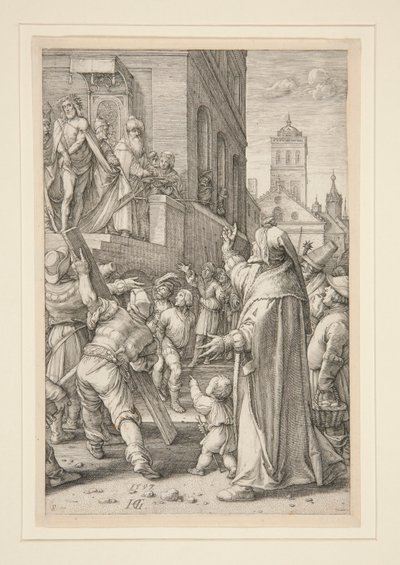 Ecce Homo, de La Pasión, #8 en una serie de 12 grabados de Hendrick Goltzius