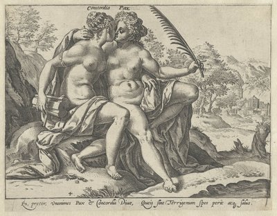 Unidad y Paz (Concordia / Pax) Las virtudes unidas (título de la serie) de Hendrick Goltzius