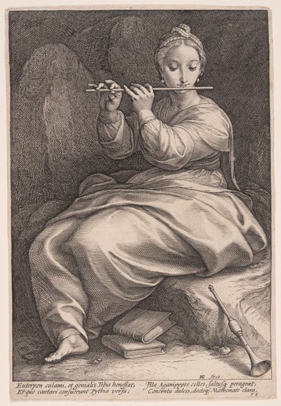 Euterpe, la musa de la música, de Las nueve musas de Hendrick Goltzius