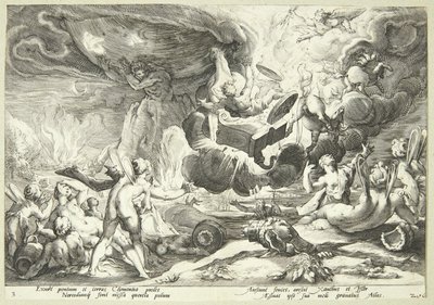 La caída de Faetón de Hendrick Goltzius