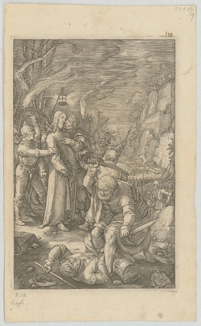 El prendimiento de Cristo, lámina 3 de la serie «La Pasión» de Hendrick Goltzius