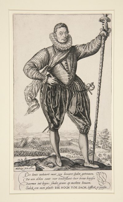 Gerrit de Jong (o Pike Bearer Standing) de Hendrick Goltzius