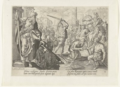 El martirio de Pablo El martirio de (¿Cristo y?) los Apóstoles (título de la serie) de Hendrick Goltzius