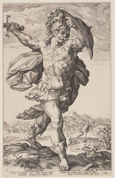 Horacio Cocles, de Los héroes romanos de Hendrick Goltzius
