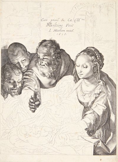 La adoración de los pastores de Hendrick Goltzius
