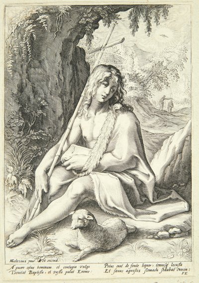 Juan el Bautista en el desierto de Hendrick Goltzius