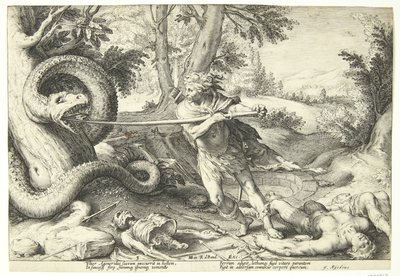 Cadmo mata al dragón de Hendrick Goltzius