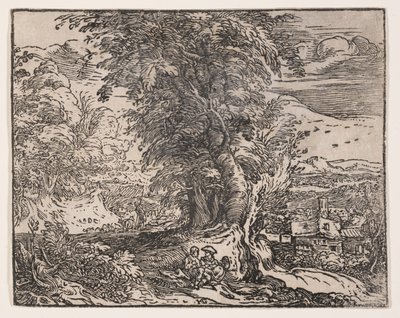 Paisaje con una pareja de pastores de Hendrick Goltzius
