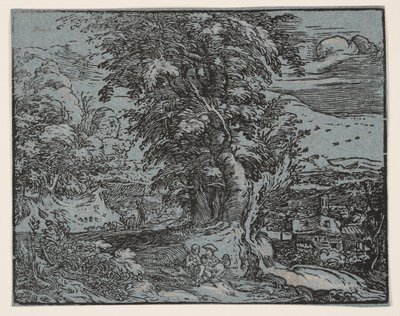 Paisaje con una pareja de pastores de Hendrick Goltzius