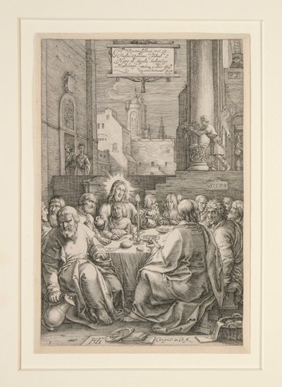 Última Cena, de La Pasión, No.1 en una serie de 12 grabados de Hendrick Goltzius