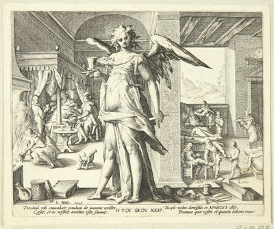 El médico como ángel de Hendrick Goltzius
