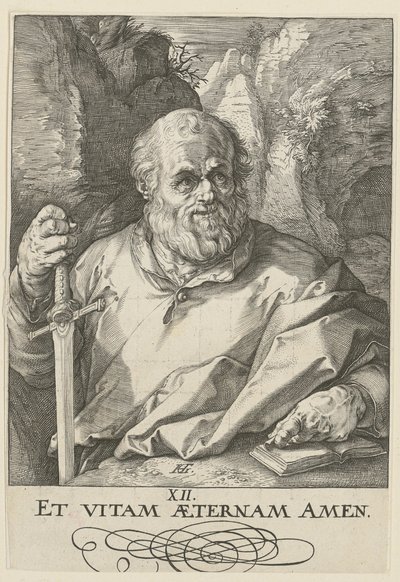 Matthias, lámina 13 de la serie «Cristo, los doce apóstoles y Pablo» de Hendrick Goltzius