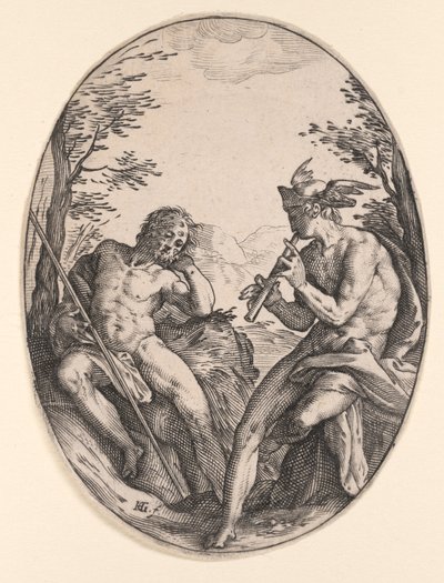 Mercurio y Argus de Hendrick Goltzius