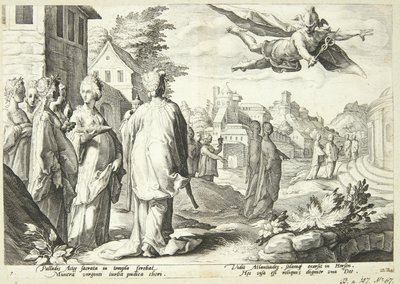 Mercurio se enamora de Herse de Hendrick Goltzius