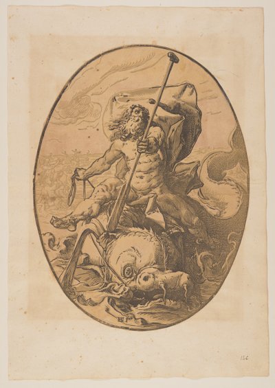 Oceanus, de Las Deidades de Hendrick Goltzius
