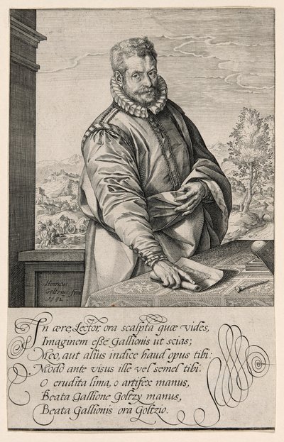 Philips Galle (1537-1612), Alumno de Coornhert de Haarlem, Grabador y Editor en Amberes desde 1570; El Bautismo del Eunuco en el Fondo Izquierdo de Hendrick Goltzius