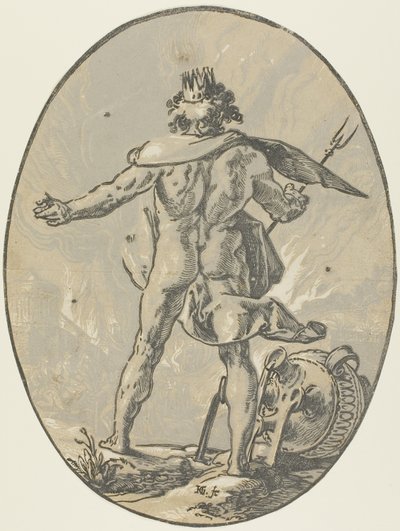 Plutón, placa cuatro de Demogorgon y las Deidades de Hendrick Goltzius