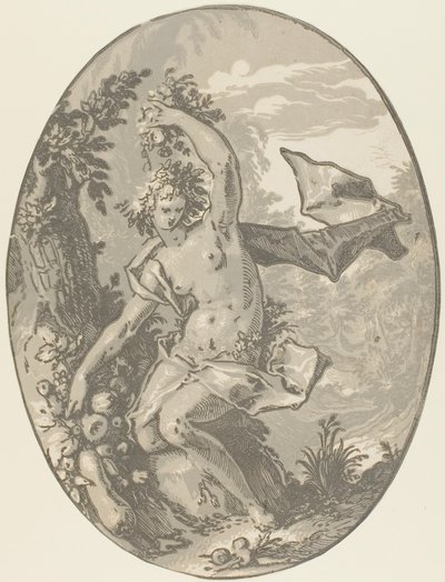Proserpina, placa cinco de Demogorgon y las deidades de Hendrick Goltzius