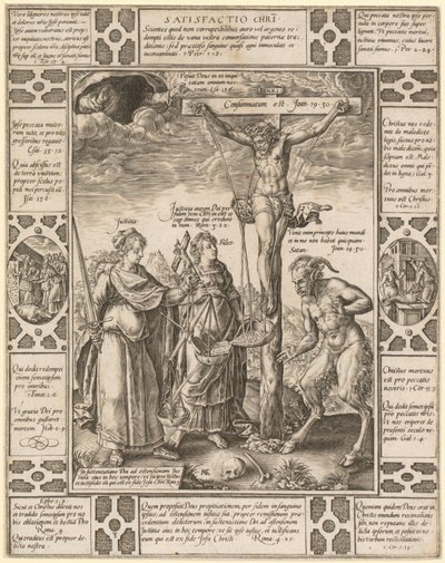 Satisfactio Christi, lámina 3 de la serie «Alegorías de la fe cristiana» de Hendrick Goltzius