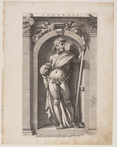 Saturnus (Saturno), de Ocho dioses paganos de Hendrick Goltzius