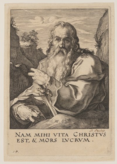 San Pablo, de Cristo, los Apóstoles y San Pablo con el Credo de Hendrick Goltzius