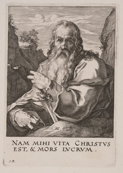 San Pablo, de Cristo, los Apóstoles y San Pablo con el Credo de Hendrick Goltzius