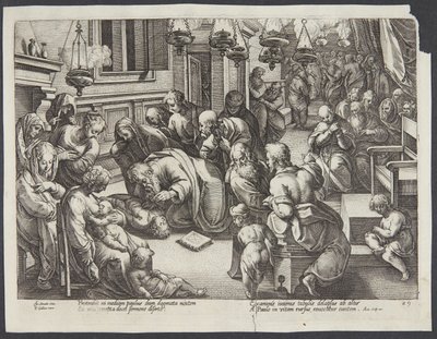 San Pablo resucitando a Eutico de Hendrick Goltzius