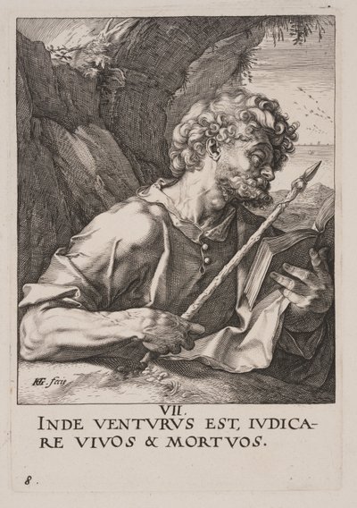 Santo Tomás, de Cristo, los Apóstoles y San Pablo con el Credo de Hendrick Goltzius