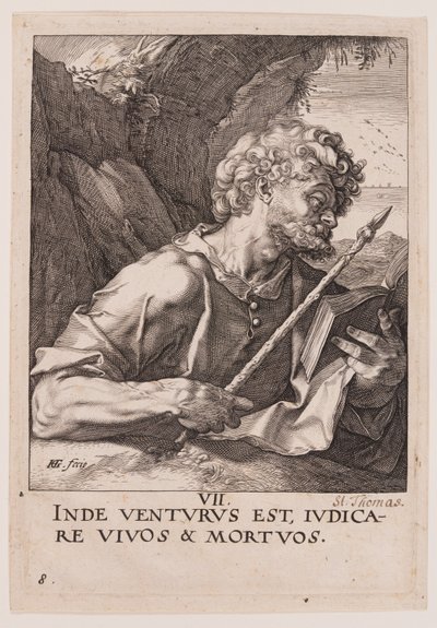 Santo Tomás, de Cristo, los Apóstoles y San Pablo con el Credo de Hendrick Goltzius