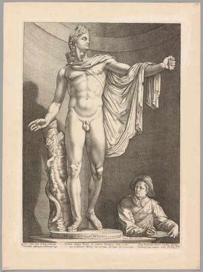 El Apolo Belvedere, lámina 3 de Tres esculturas antiguas famosas de Hendrick Goltzius