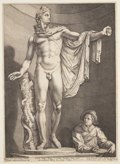 El Apolo de Belvedere, de Tres famosas estatuas antiguas de Roma de Hendrick Goltzius
