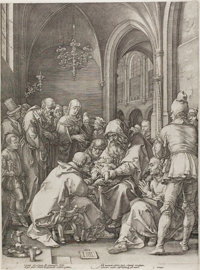 La Circuncisión, placa cuatro de El Nacimiento y la Vida Temprana de Cristo de Hendrick Goltzius