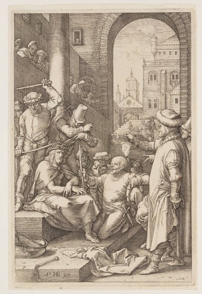La coronación de espinas, de La Pasión de Hendrick Goltzius