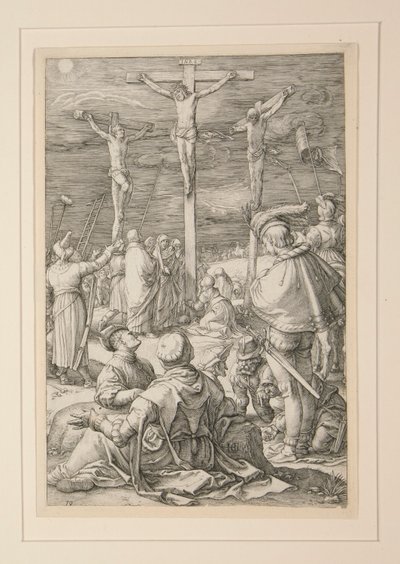 La Crucifixión (Cristo en la Cruz), de La Pasión, #10 en una serie de 12 grabados de Hendrick Goltzius