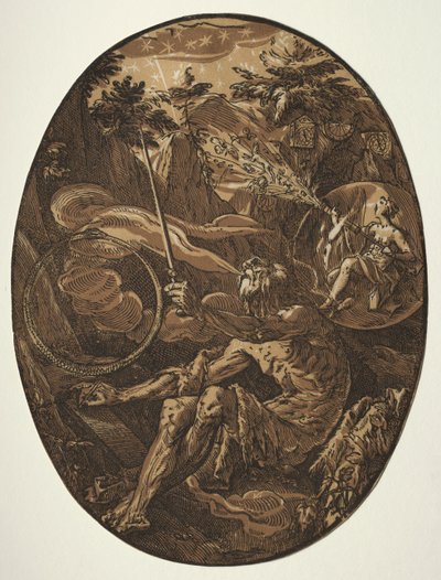 Las Deidades: Demogorgon en la Cueva de la Eternidad de Hendrick Goltzius