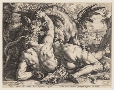 El dragón devora a los compañeros de Cadmo de Hendrick Goltzius