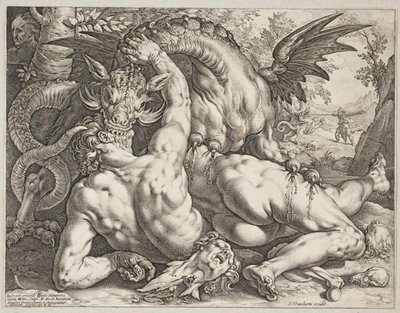 El dragón devorando a los compañeros de Cadmo de Hendrick Goltzius