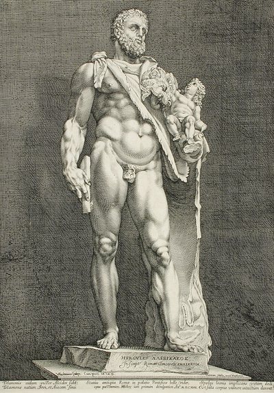 El emperador Cómodo como Hércules de Hendrick Goltzius