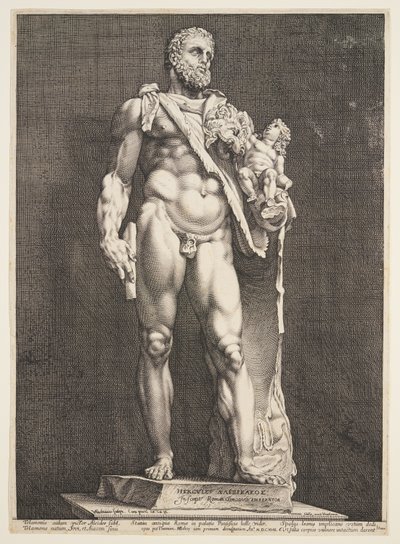 El emperador Cómodo como Hércules, de tres famosas estatuas antiguas de Roma de Hendrick Goltzius