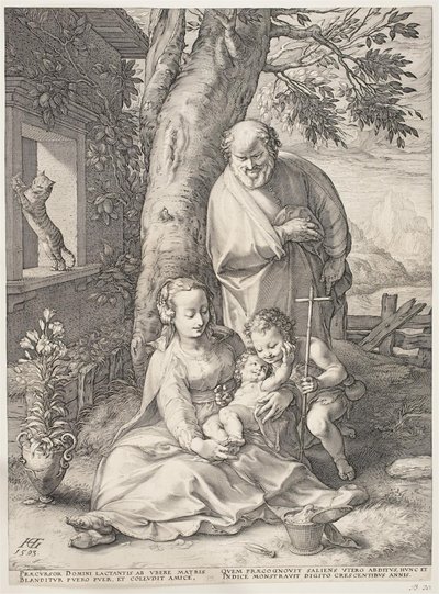 La Sagrada Familia con el joven San Juan Bautista de Hendrick Goltzius