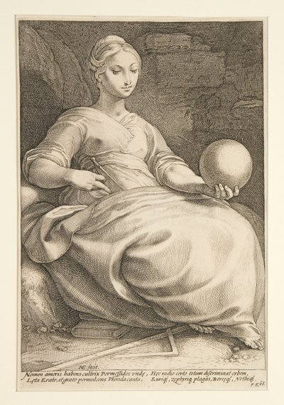 Las Nueve Musas: Erato, #7 en una serie de 9 de Hendrick Goltzius
